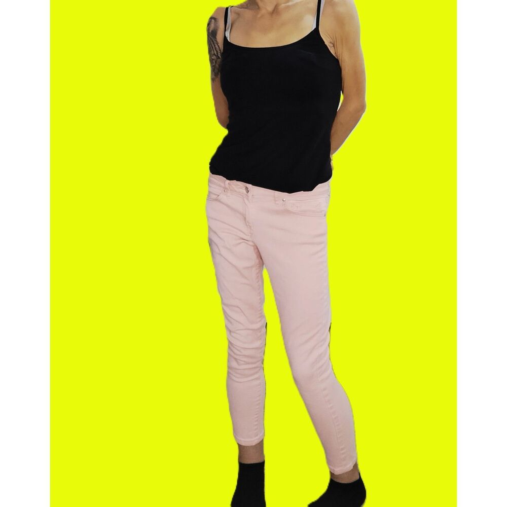 Jessica Simpson ~ Blush Pink Rolled Crop Skinny Jeans ~ Size 4/27